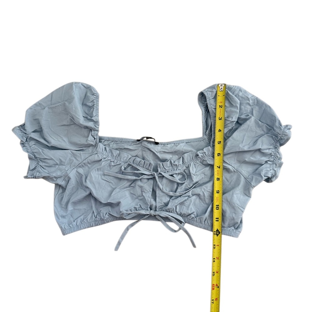 Blashe Double Tie-Front Puff Sleeve Crop Top - Picture 10 of 12
